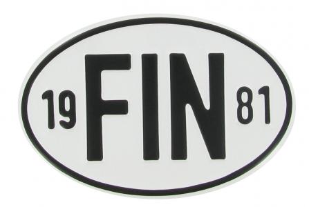 Landesplakette FIN 1981 oval Aluminium 18x12cm