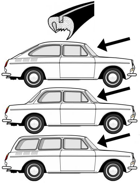 Cal-look Windschutzscheibedichtung für VW Typ 3