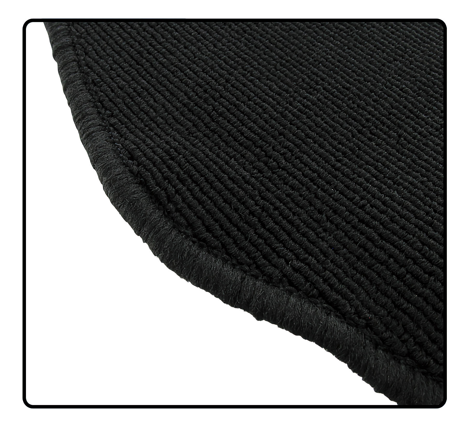 Gerippter Schlingenware Innenraum-Teppichsatz, schwarz (7-teilig)