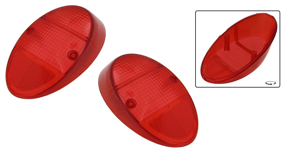 Rücklichtglas USA rot komplett B-Qualität 1961–1967