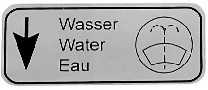 Aufkleber Scheibenwaschanlage flüssig für VW T3