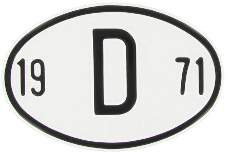 D Landesplakette 1971 oval Aluminium für VW Oldtimer
