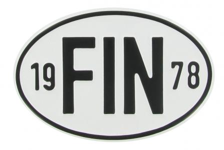Landesplakette FIN 1978 oval Aluminium für VW Klassiker