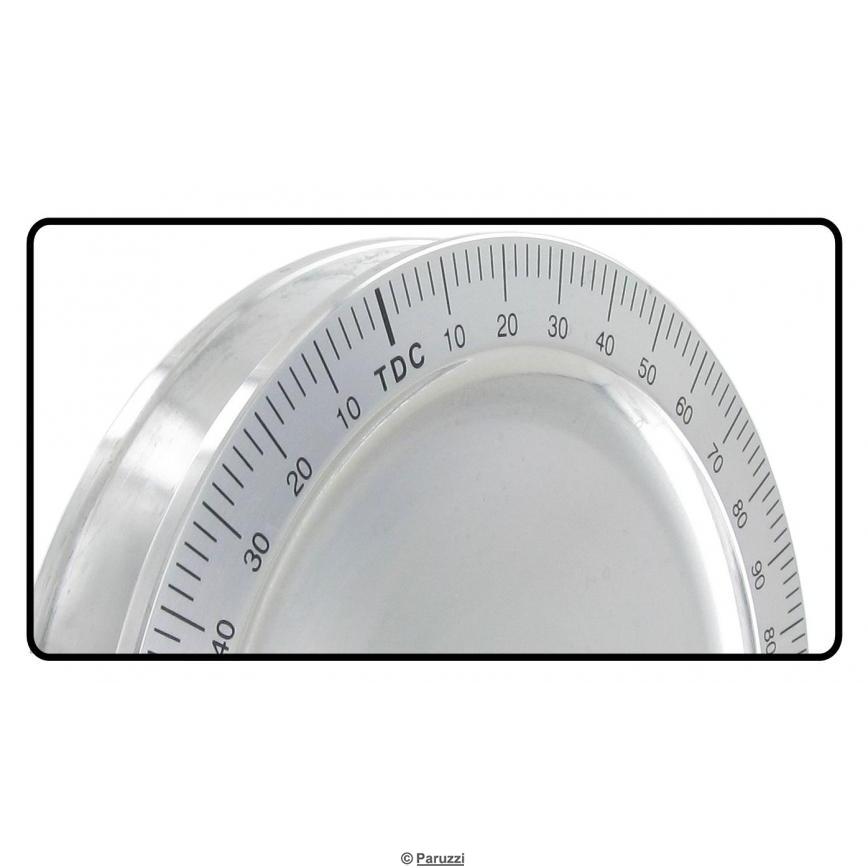 Massive Aluminium-Riemenscheibe mit eingravierter schwarzer Graduierung