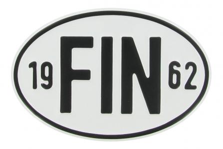 Landesplakette FIN 1962 – Aluminium Nationalitätszeichen oval