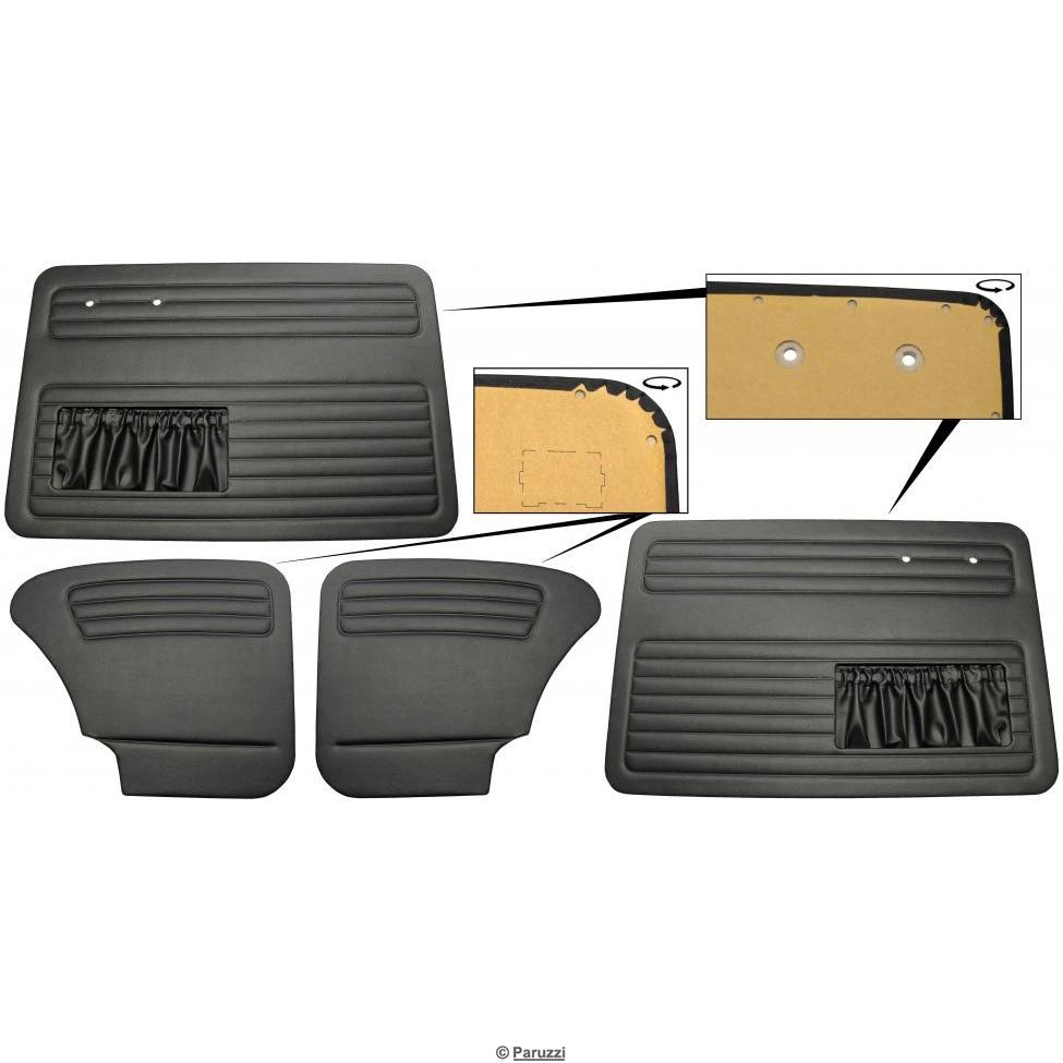 Tür- und Heckverkleidung schwarzes Vinyl (4-teilig)