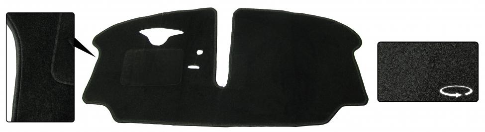 Teppich Fußmatte schwarz, gesäumt | Bulli T2 LHD