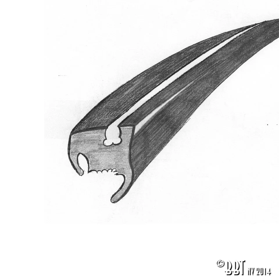 Scheibendichtungen-Satz Käfer -03/53 Sedan 45° Klebestelle