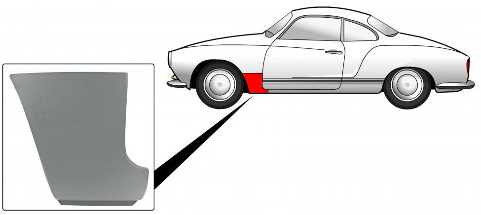 Unterseite Vorderer Kotflügel Links – Karmann Ghia T14