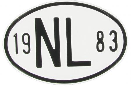 Landesplakette NL 1983 oval Aluminium weiß 18x12cm
