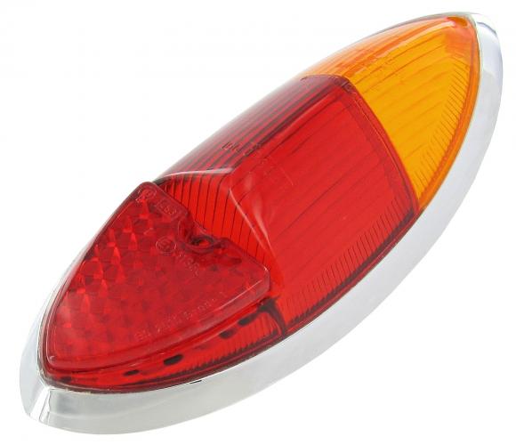 Rücklichtglas European Bernstein/Rot für Karmann Ghia 66-69