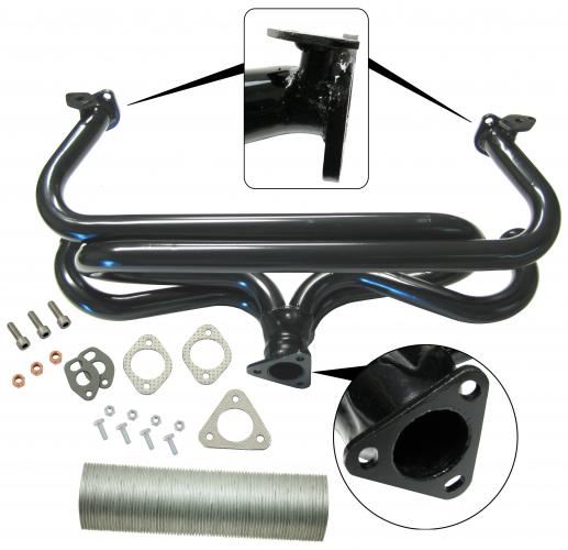 Sportauspuffkrümmer Spaghetti 35mm Schwarz für VW Oldtimer