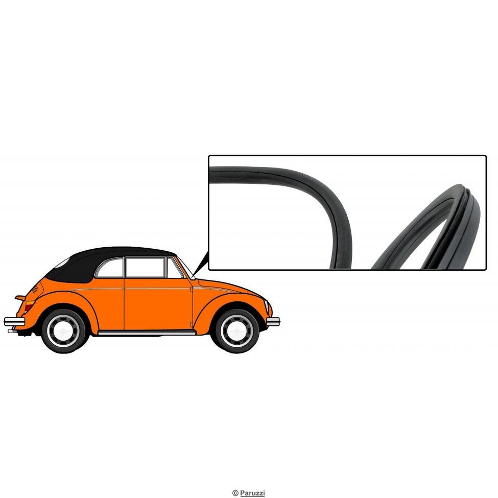 Frontscheibendichtung mit Zierleistenrille