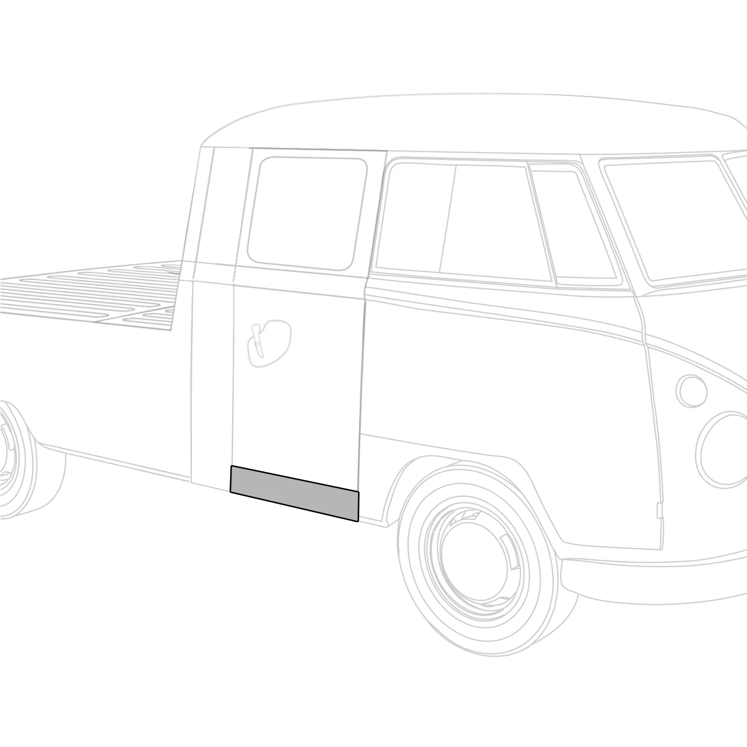Schwellerblech Doppelcabine VW Bus -07/67 BBT