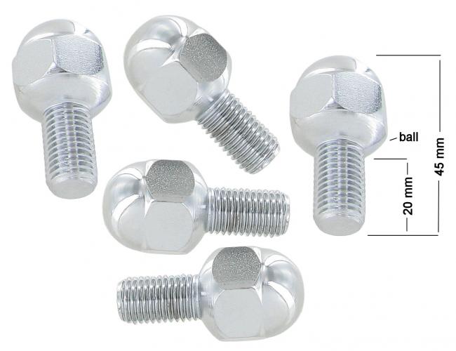 Radbolzen Chrom M12x1,5 verchromt 45mm für VW Oldtimer