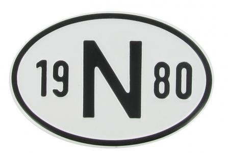 Landesplakette N 1980 – Aluminium Nationalitätsschild für Oldtimer