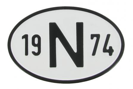 Landesplakette N 1974 – Aluminium Nationalitätsschild für Oldtimer