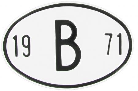 Landesplakette B 1971 oval Aluminium 18x12cm