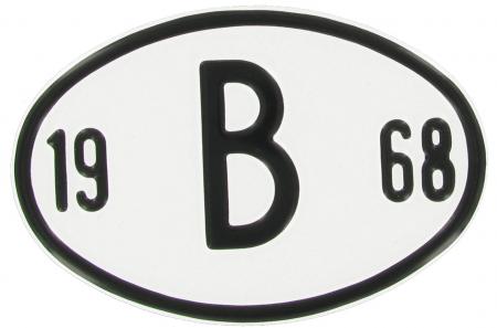 Landesplakette B 1968 oval Aluminium 18x12cm