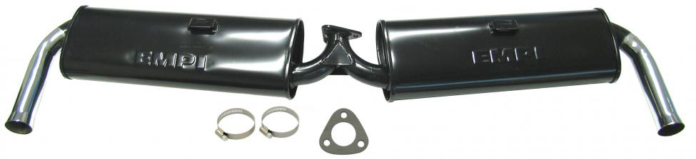 Dual Quiet Pack Schalldämpfer für VW Oldtimer, schwarz