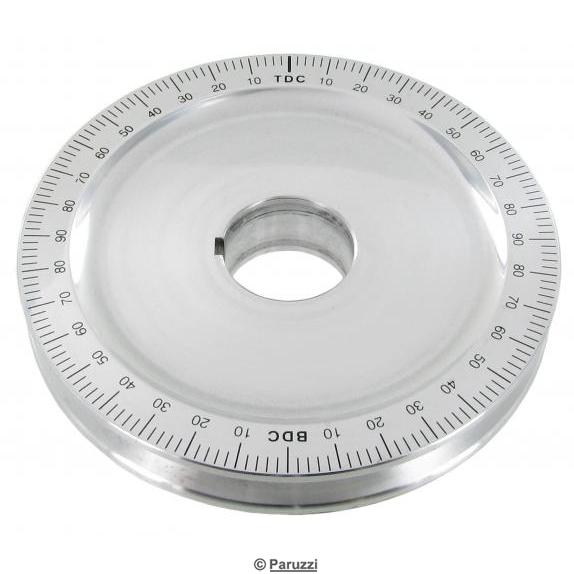 Massive Aluminium-Riemenscheibe mit eingravierter schwarzer Graduierung