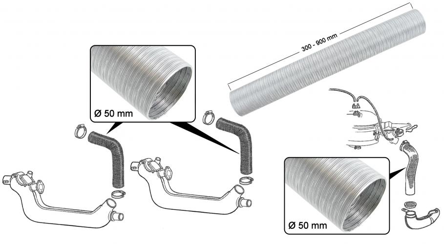 Heizungsschlauch oder Luftfilter-Schlauch, Aluminium