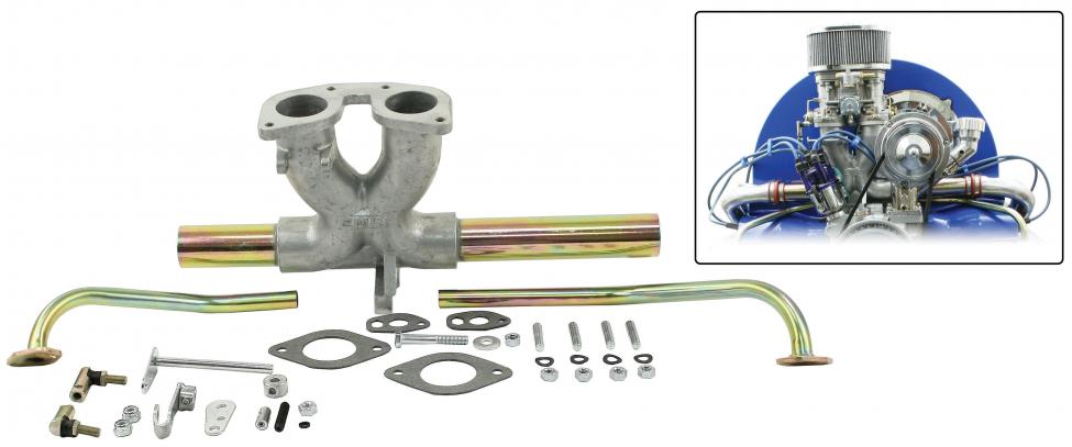 Aluminium Ansaugkrümmer zentral für Weber IDF Dellorto DRLA VW
