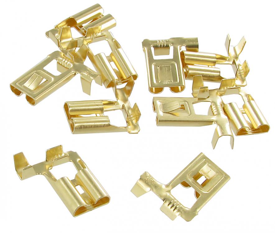 Flachsteckhülse 7,8 mm unisoliert für 2,5 mm² Leiter mit Rastnase