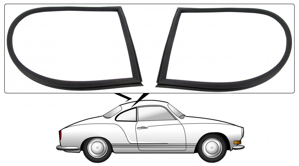 Hinteres Seitenfenster Dichtung Gummi Karmann Ghia 1971+