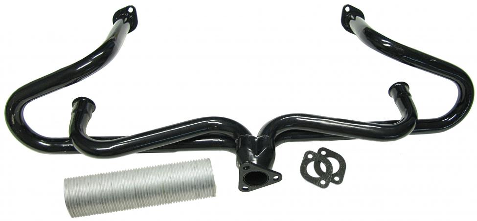 Sportauspuffkrümmer Spaghetti 35mm schwarze Transportfarbe