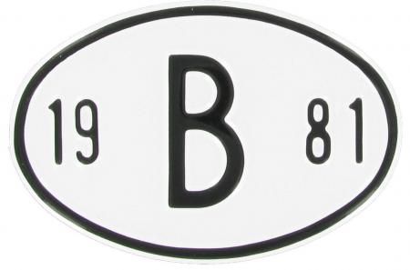 Landesplakette B 1981 – Aluminium Länderschild für VW-Oldtimer