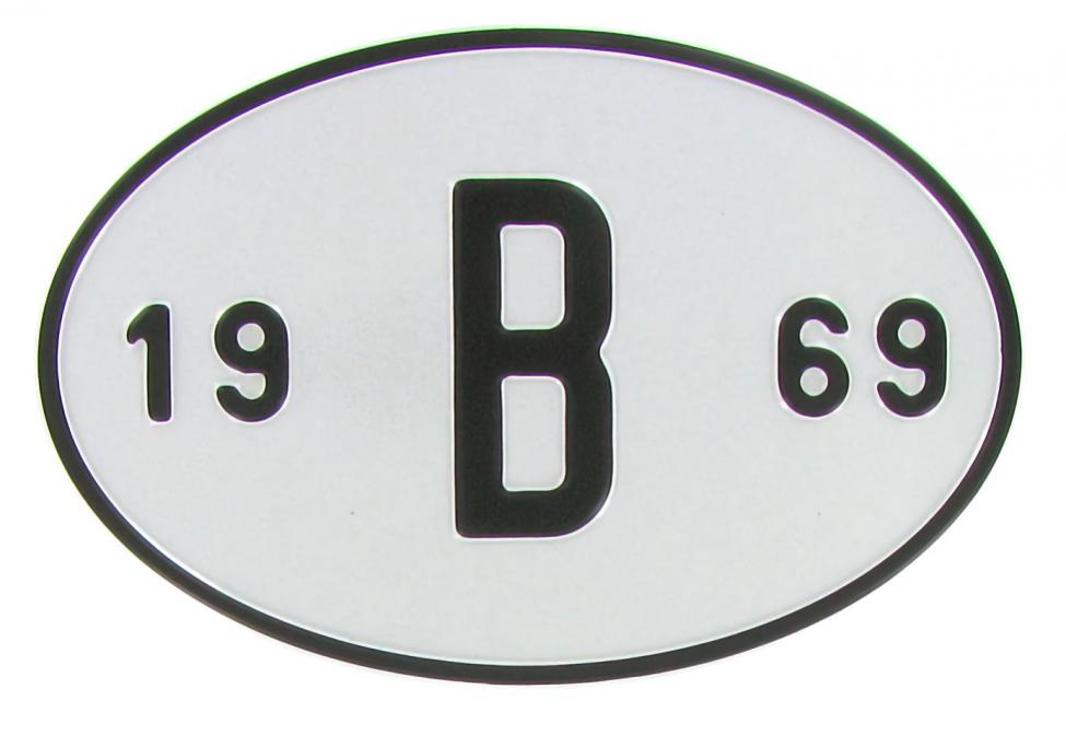 Landesplakette B 1969 – Aluminium Länderschild für VW-Klassiker