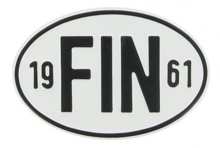 Landesplakette FIN 1961 – Aluminium Nationalitätsschild für VW