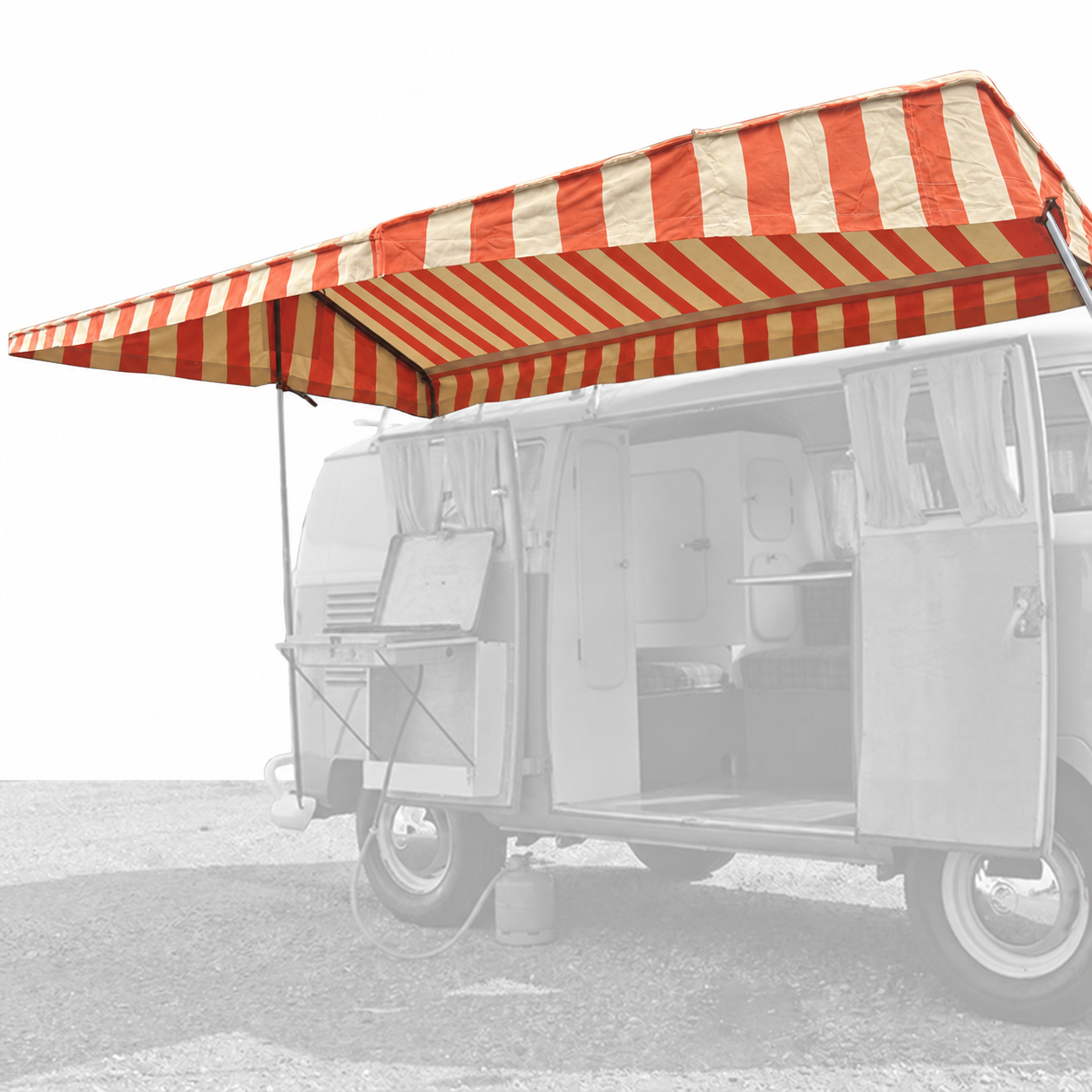 Westfalia Zelt Top orange/weiß für VW Bus bis 1967 (Nachbau)