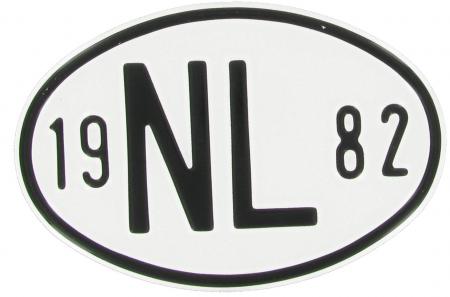 Landesplakette NL 1982 - Aluminium Nationalitätsschild Oldtimer