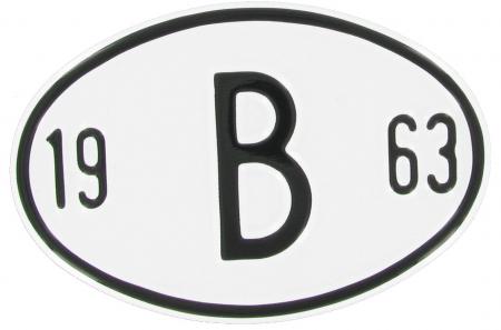 Landesplakette B 1963 oval Aluminium für VW Oldtimer