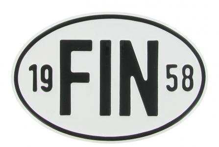 Landesplakette FIN 1958 Aluminium oval 18x12cm