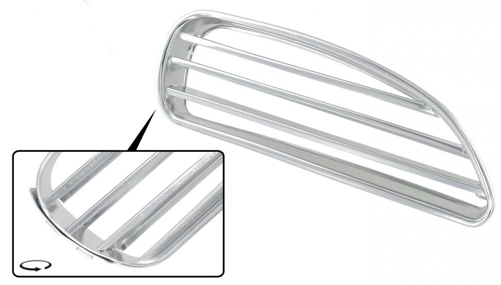 Lüftungsgitter vorne rechts mit Aluminiumprofil für Karmann Ghia