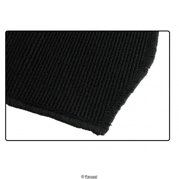 Gerippter Schlingenflorteppich für den Kofferraum, schwarz (2-teilig) 