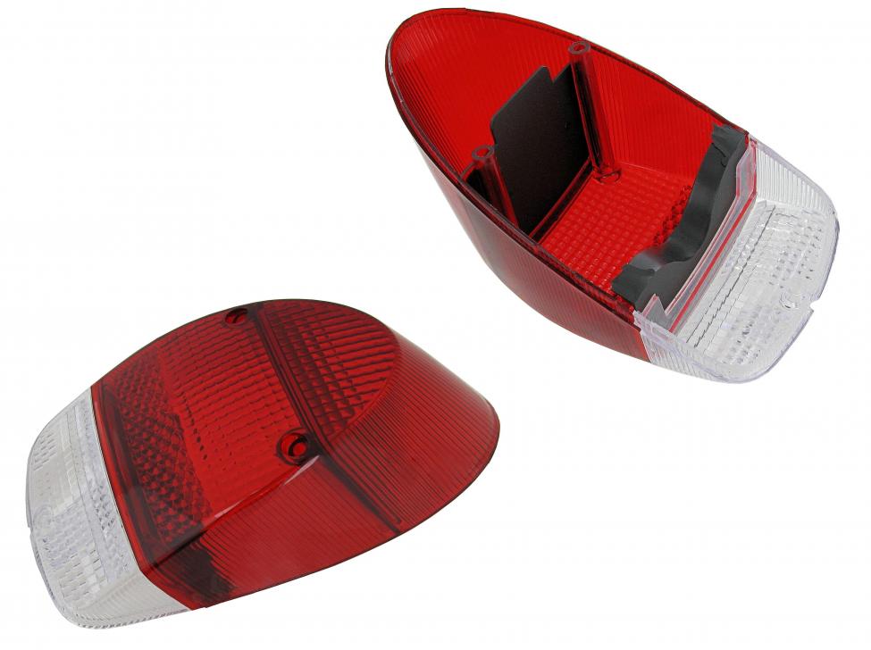 Rücklichtglas rot/klar für VW Käfer 67-69