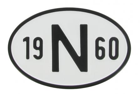Landesplakette N 1960 Aluminium oval 18x12cm