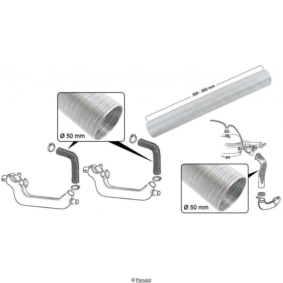 Heizungsschlauch oder Luftfilterschlauch aus Aluminium