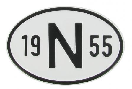 Landesplakette N 1955 – Aluminium Nationalitätsschild für VW