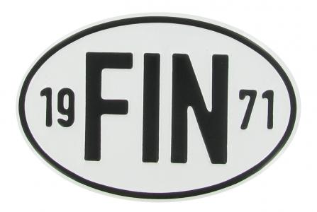 Landesplakette FIN 1971 – Aluminium Nationalitätsschild für VW-Oldtimer
