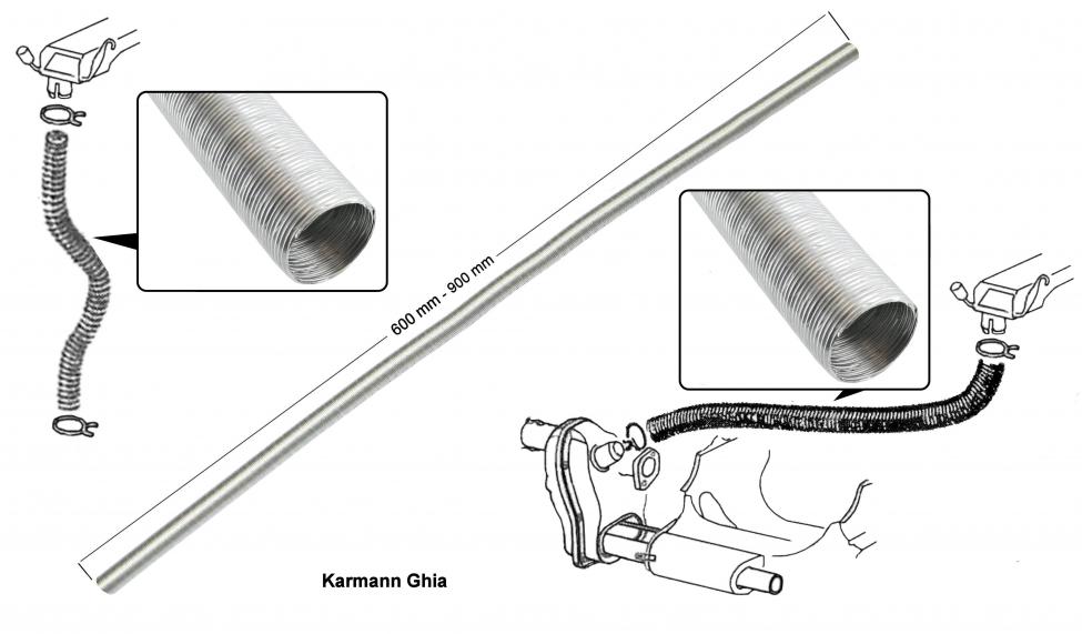 Aluminium Luftfilter- und Heizungsschlauch für VW Oldtimer