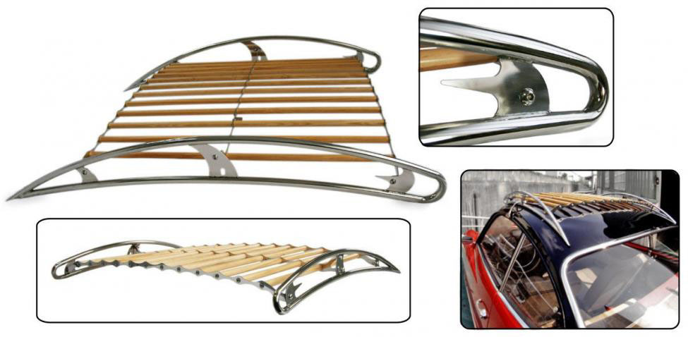 Vintage Dachgepäckträger polierter Edelstahl für Karmann Ghia