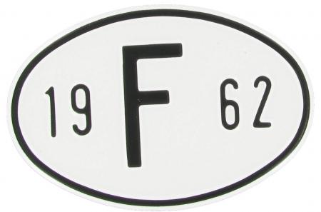 Landesplakette F 1962 Aluminium oval 18x12cm