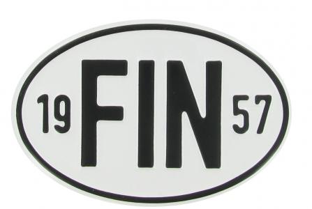 Landesplakette FIN 1957 oval Aluminium 18x12cm