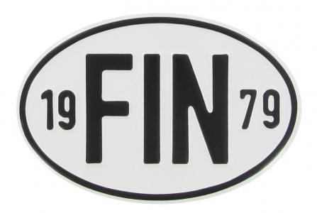 Landesplakette FIN 1979 – Aluminium Nationalitätsschild für VW-Klassiker