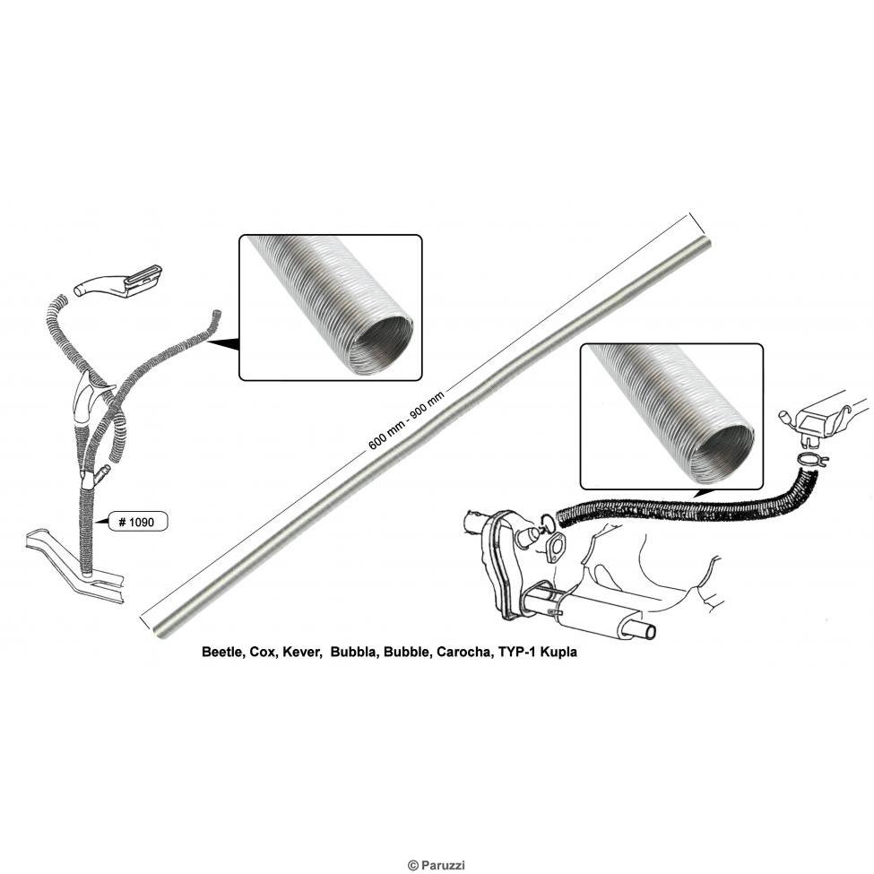 Luftfilter und Heizungsschlauch aus Aluminium